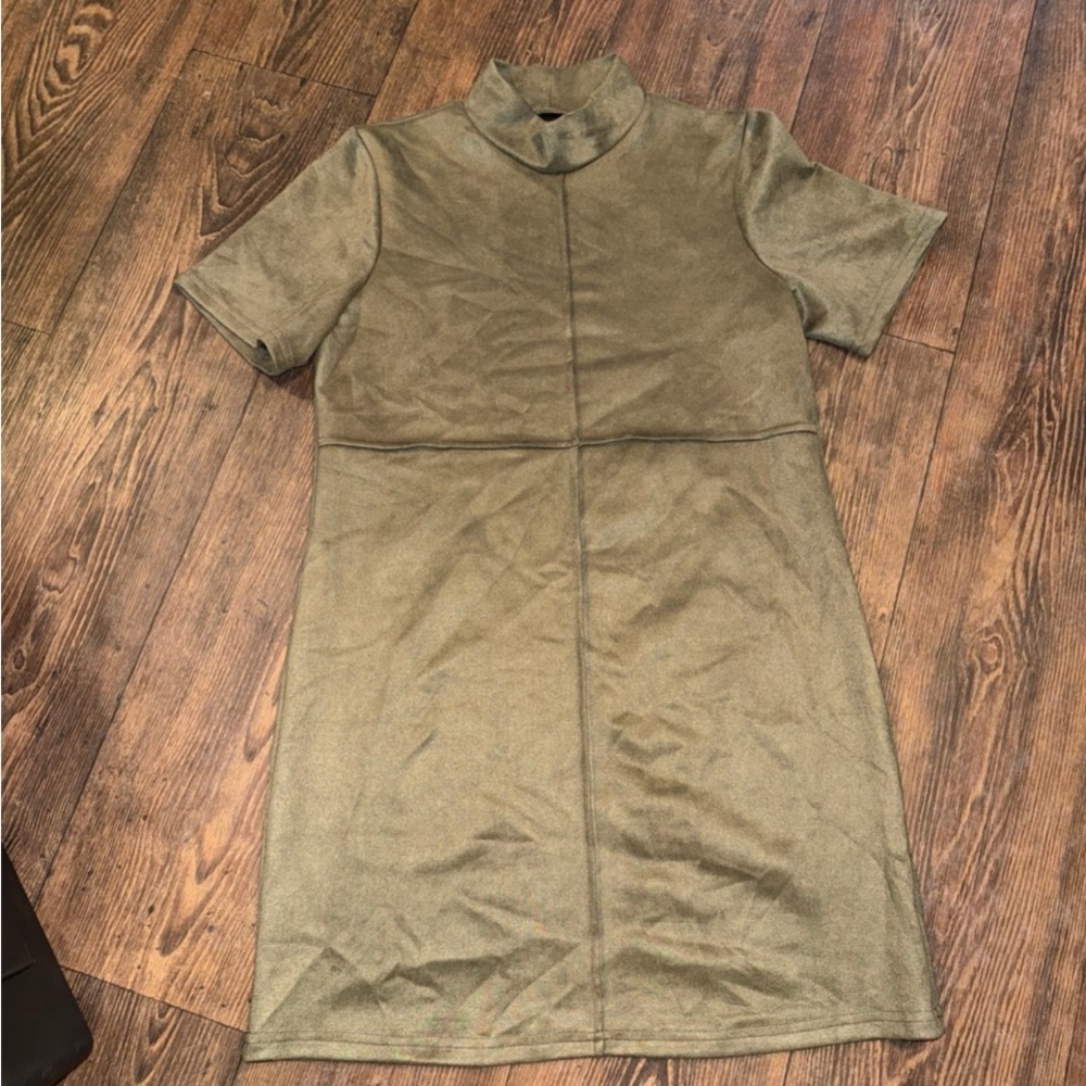 Olive Green Short Sleeve Dress